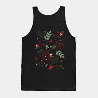 Retro Christmas Cottagecore Winter Berry Cozy Forest Hygge Aesthetic Pattern Tank Top